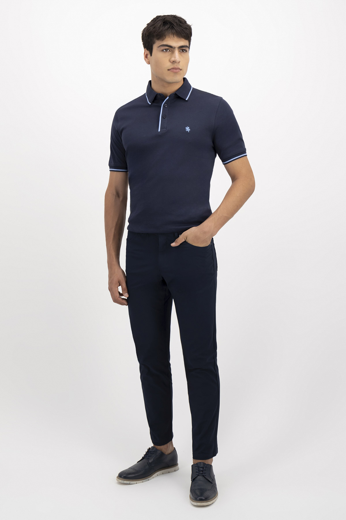 PLAYERA TIPO POLO PREMIUM COTTON CONTEMPORARY FIT LAMBERTI image number 3