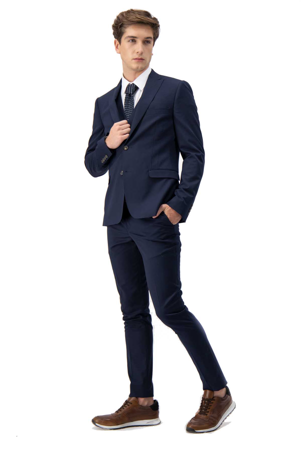 SACO VESTIR AZUL MARINO SKINNY FIT LMENTAL image number 4