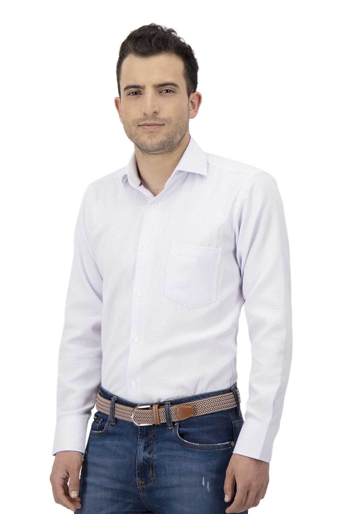 CAMISA VESTIR MORADO REGULAR FIT SONNETI UO