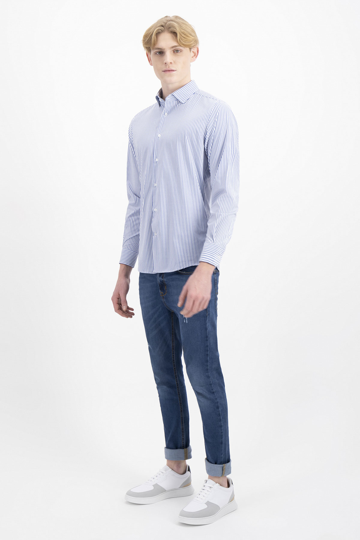 CAMISA FORMAL BAMBOO FIBER SKINNY FIT LMENTAL image number 3