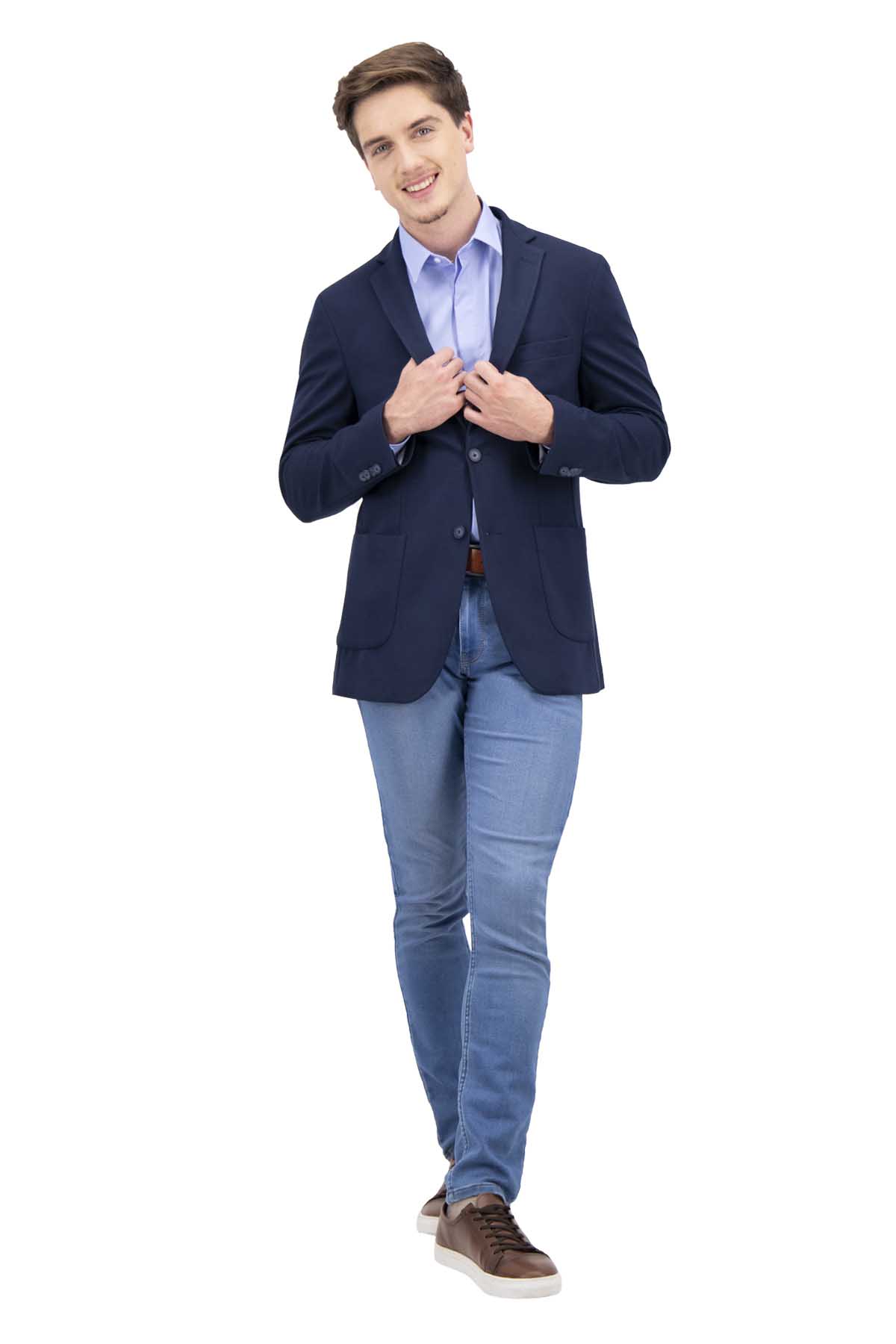 SACO SPORT AZUL SLIM FIT LMENTAL image number 4