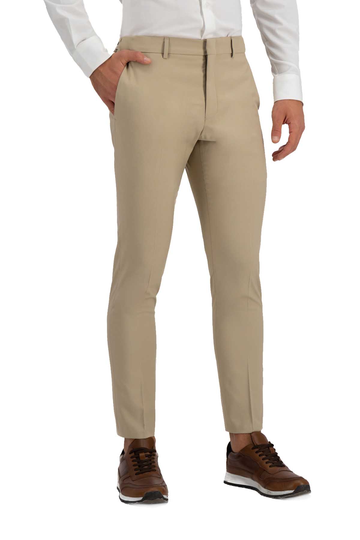 PANTALÓN VESTIR BEIGE SLIM FIT LMENTAL image number 0