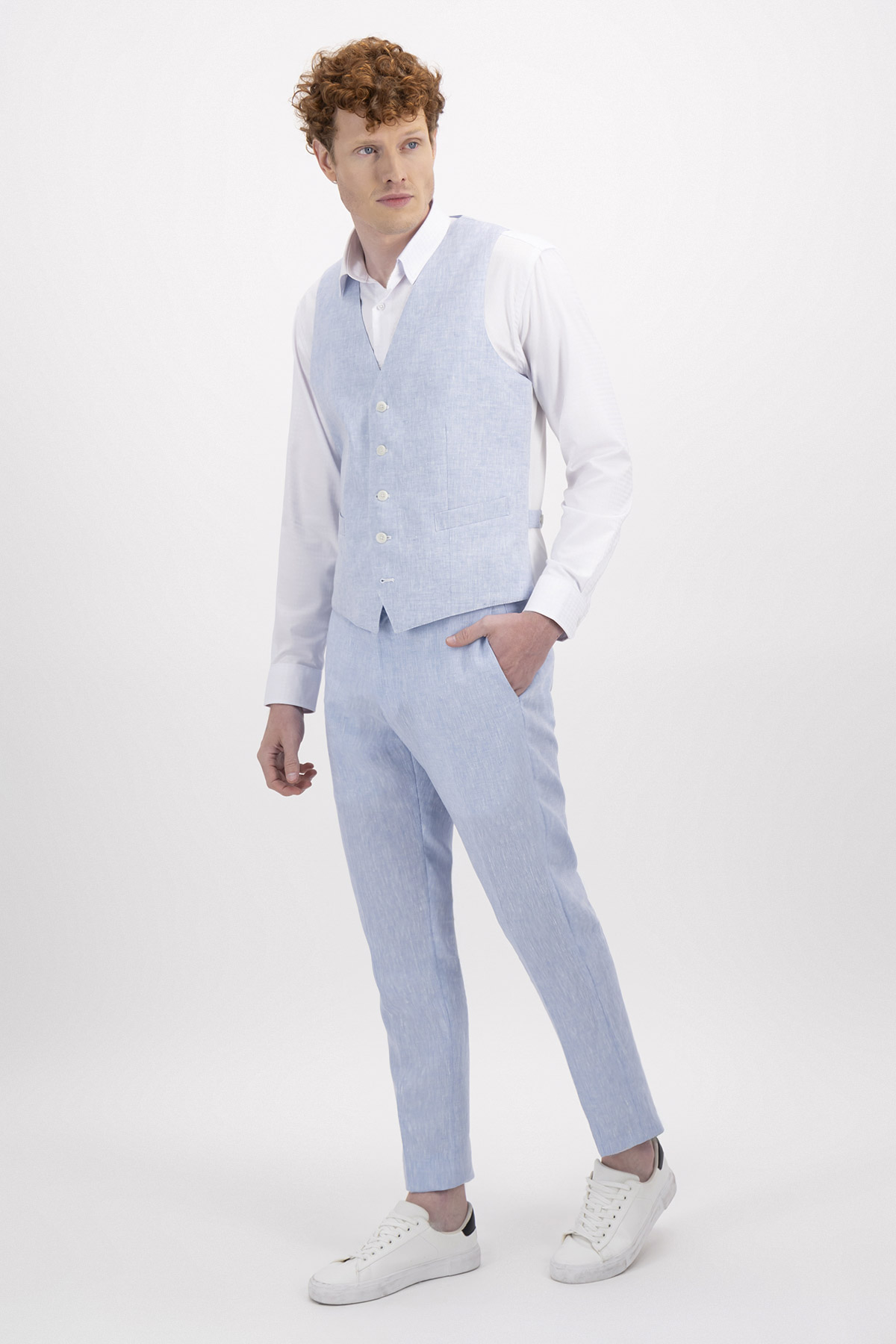 Chaleco Vestir Caballero Formal Slim Fit Lino Lmental image number 3