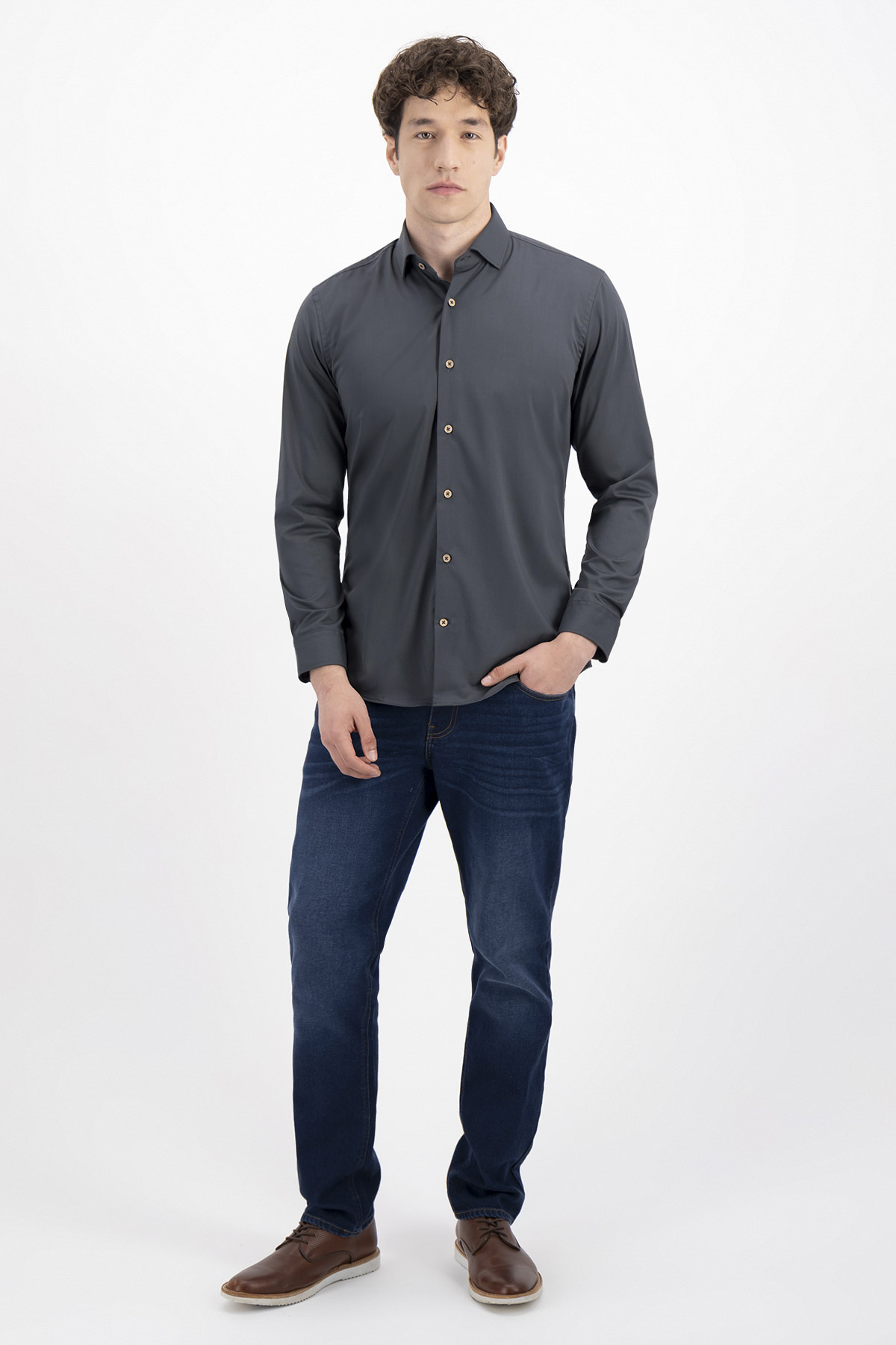 CAMISA CASUAL TLAOLLI SLIM FIT MENS FASHION image number 3