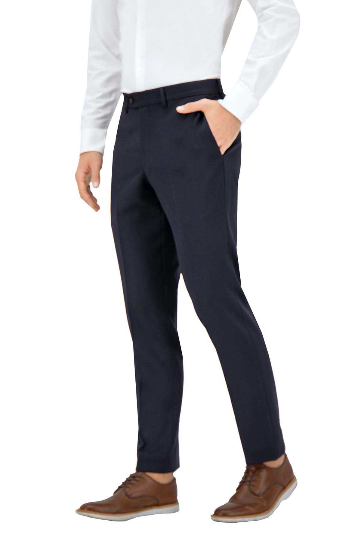 PANTALÓN VESTIR AZUL MARINO LAMBERTI image number 1