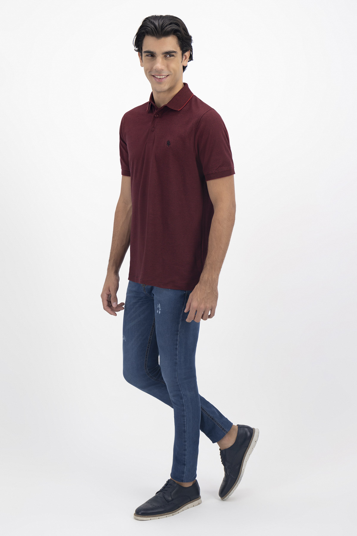 PLAYERA TIPO POLO PREMIUM COTTON CONTEMPORARY FIT LAMBERTI image number 3