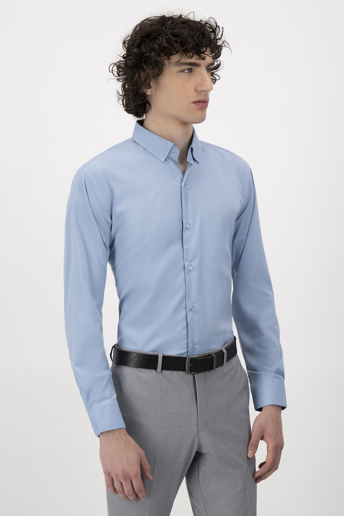 Camisa Vestir Milk Touch Slim Fit Lmental