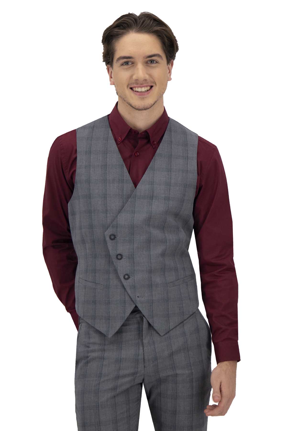 CHALECO VESTIR GRIS OXFORD SLIM FIT LMENTAL image number 0