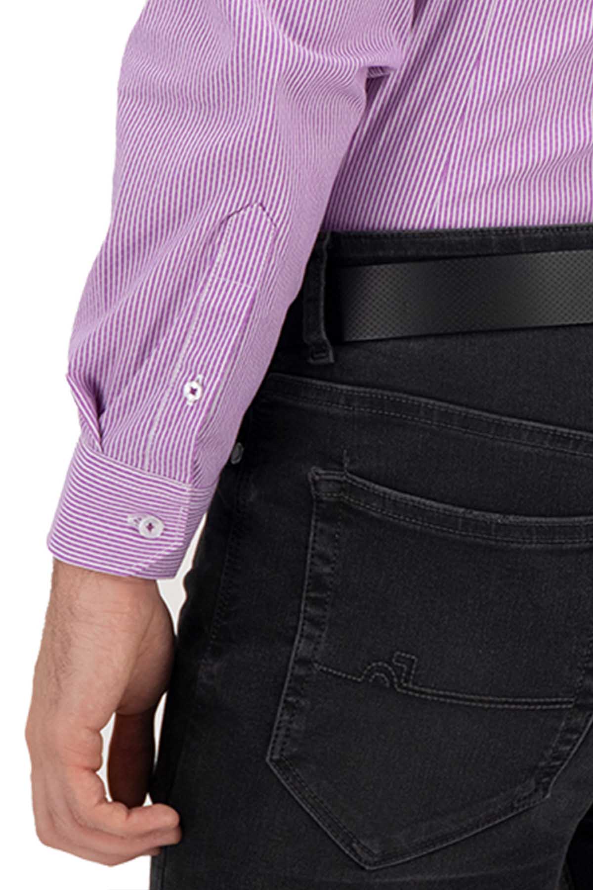 CAMISA CASUAL TECNO STRECH LILA SLIM FIT LMENTAL image number 3