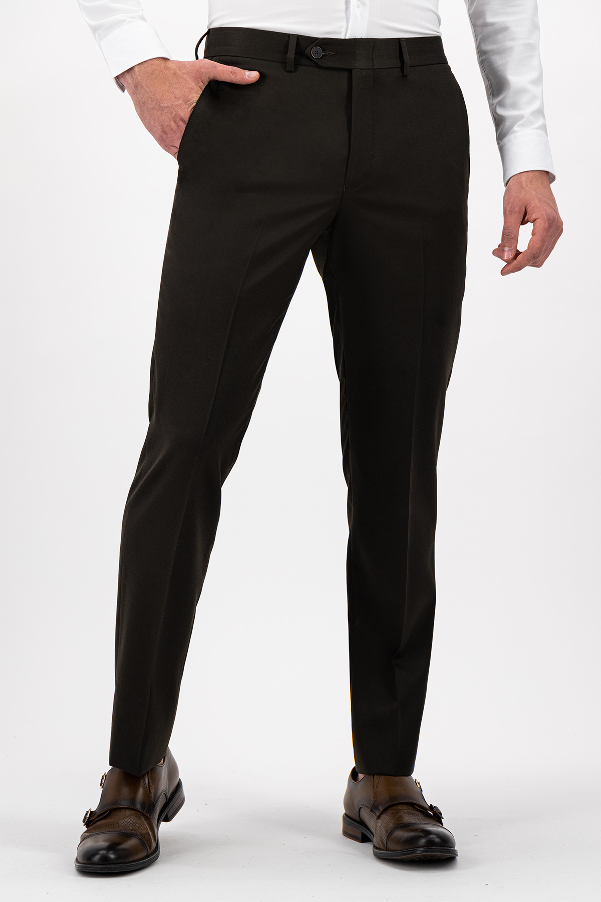 PANTALÓN VESTIR CAFE MODERN FIT LAMBERTI image number 1