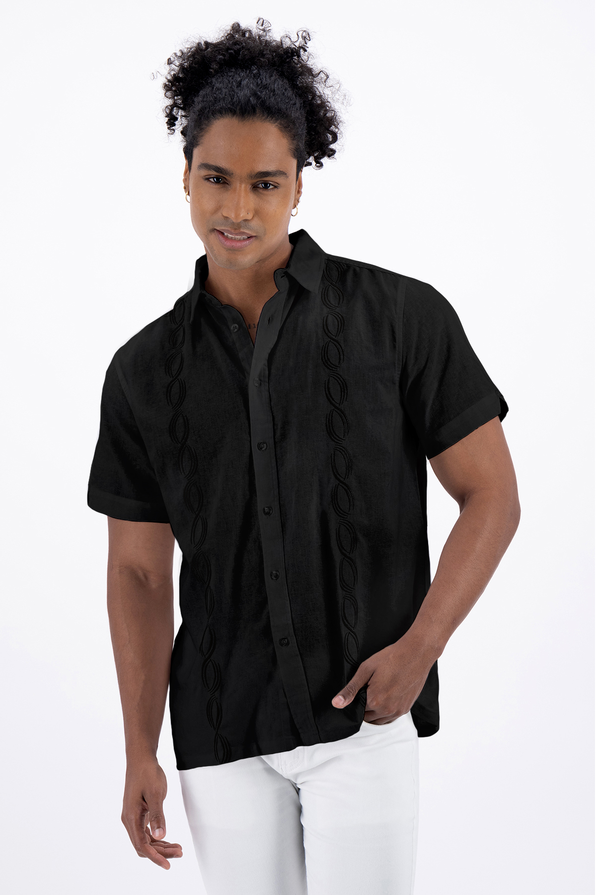 GUAYABERA CONTEMPORARY FIT MENS FASHION image number 2