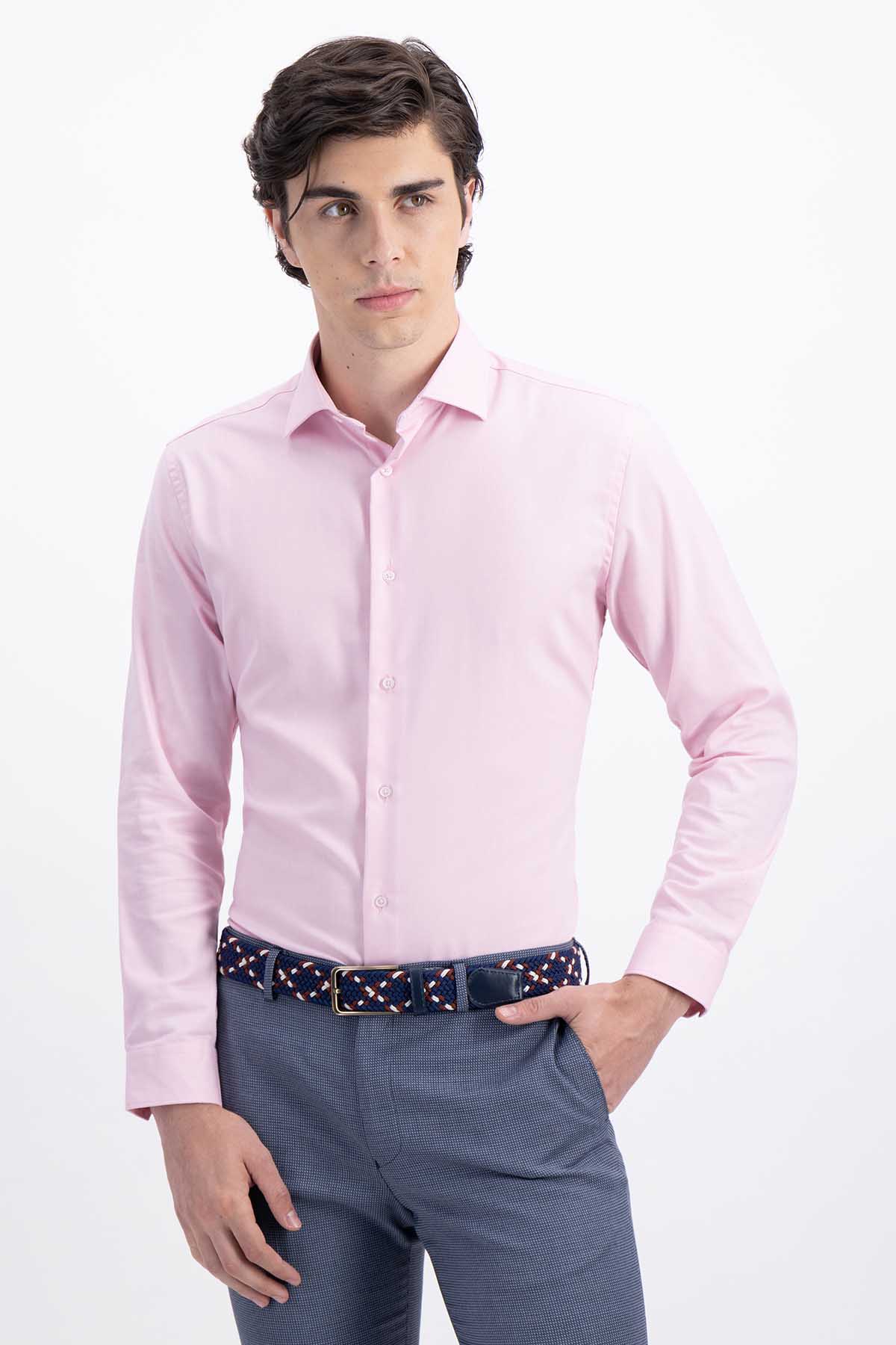 CAMISA VESTIR ROSA SLIM FIT LMENTAL image number 1