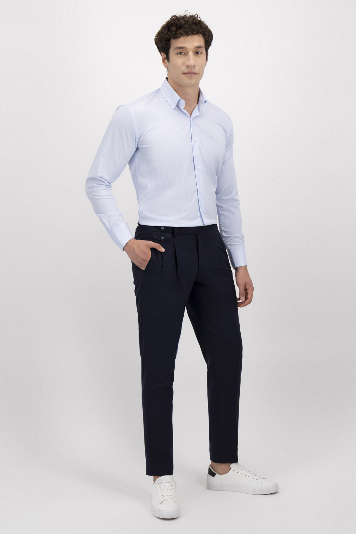 Pantalón Fresco Di Lana Slim