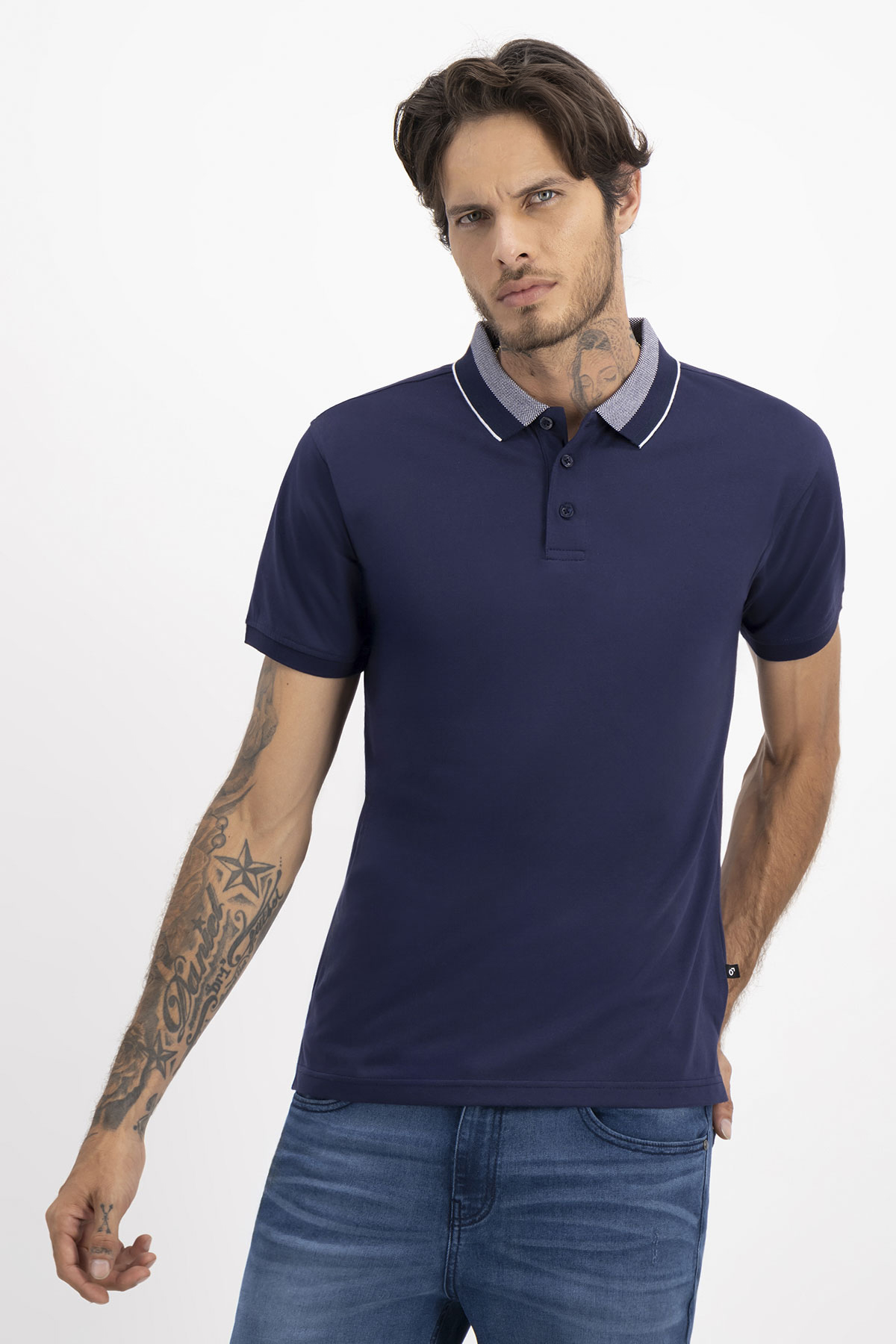 PLAYERA TIPO POLO SLIM FIT LMENTAL image number 0
