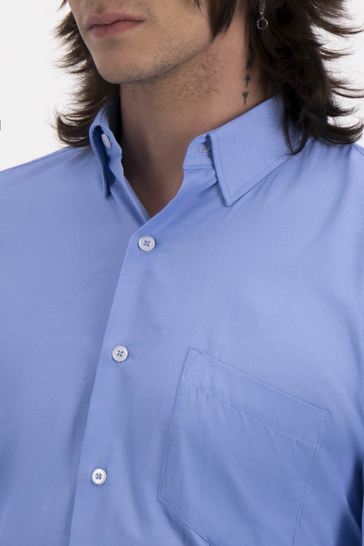 Camisa Formal Azul Contemporary Fit Cotton Blend image number 2