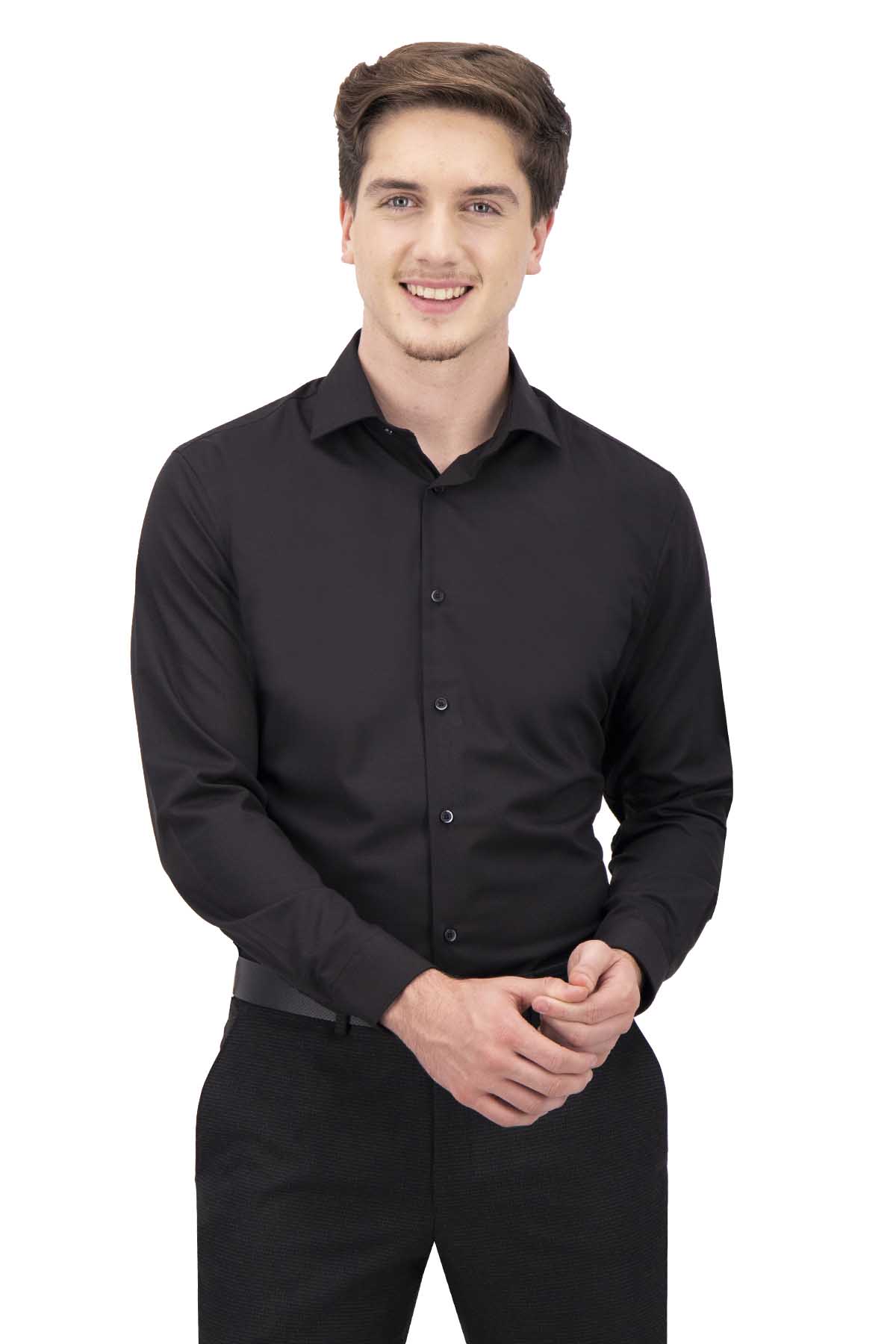 CAMISA VESTIR NEGRA SLIM FIT LMENTAL image number 1