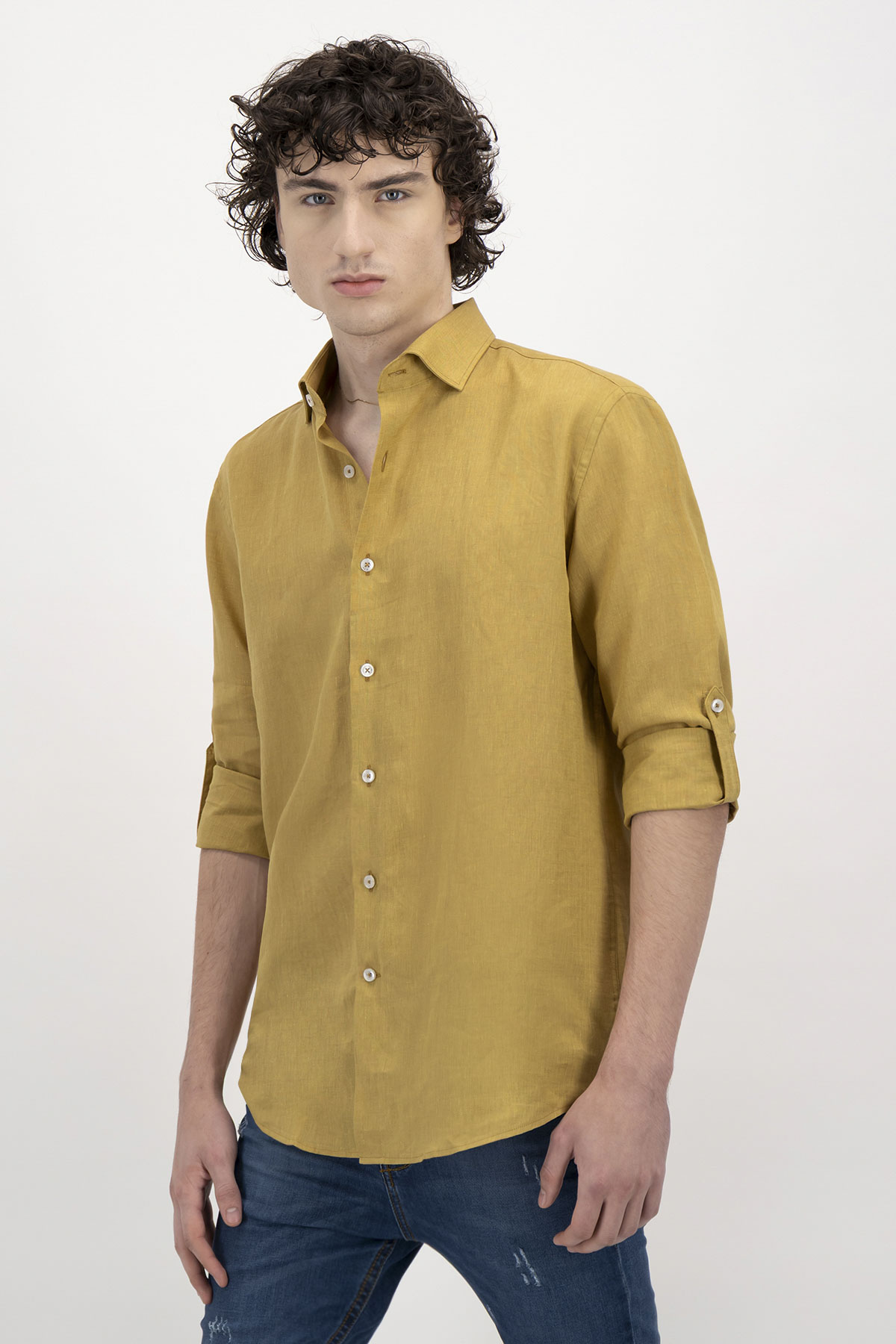 Camisa Casual Linen Contemporary Fit Lamberti