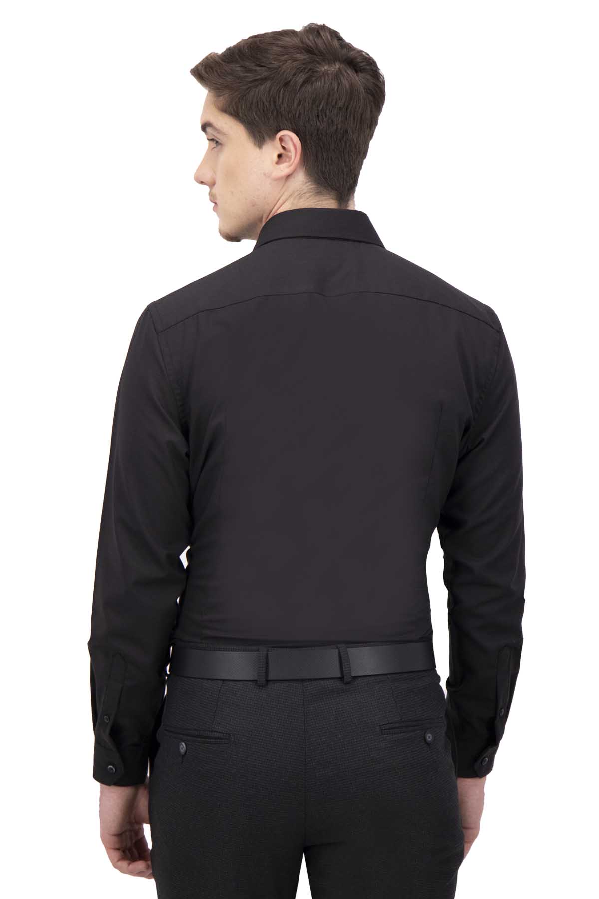 CAMISA VESTIR NEGRA SLIM FIT LMENTAL image number 3