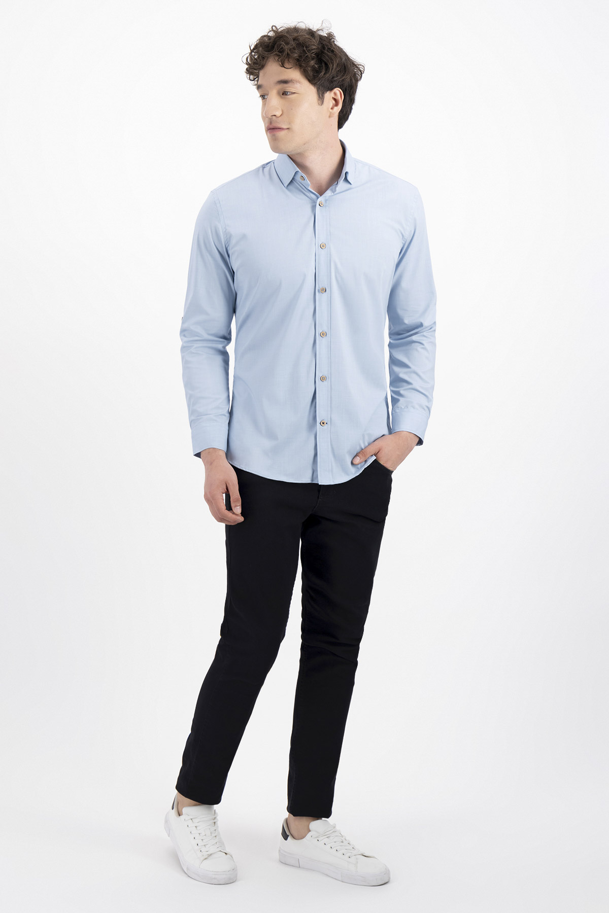 CAMISA CASUAL TLAOLLI SLIM FIT MENS FASHION image number 4