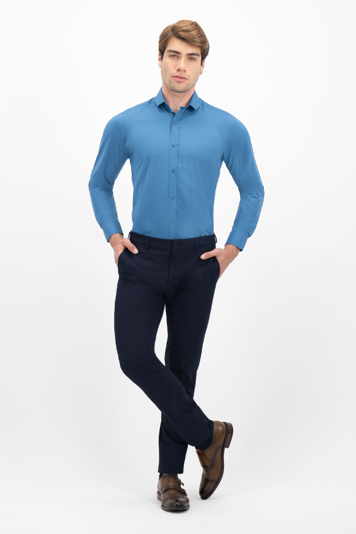 PANTALÓN SEPARATE AZUL MARINO SLIM FIT LMENTAL image number 0