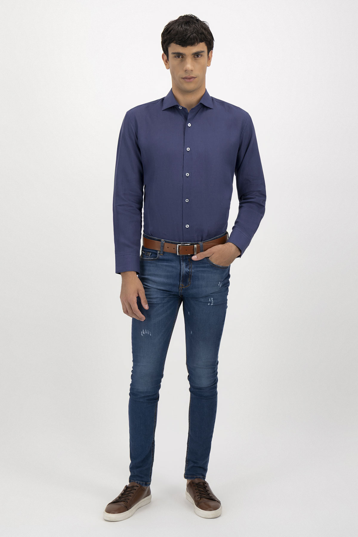 Camisa Casual Linen Contemporary Fit Lamberti image number 3