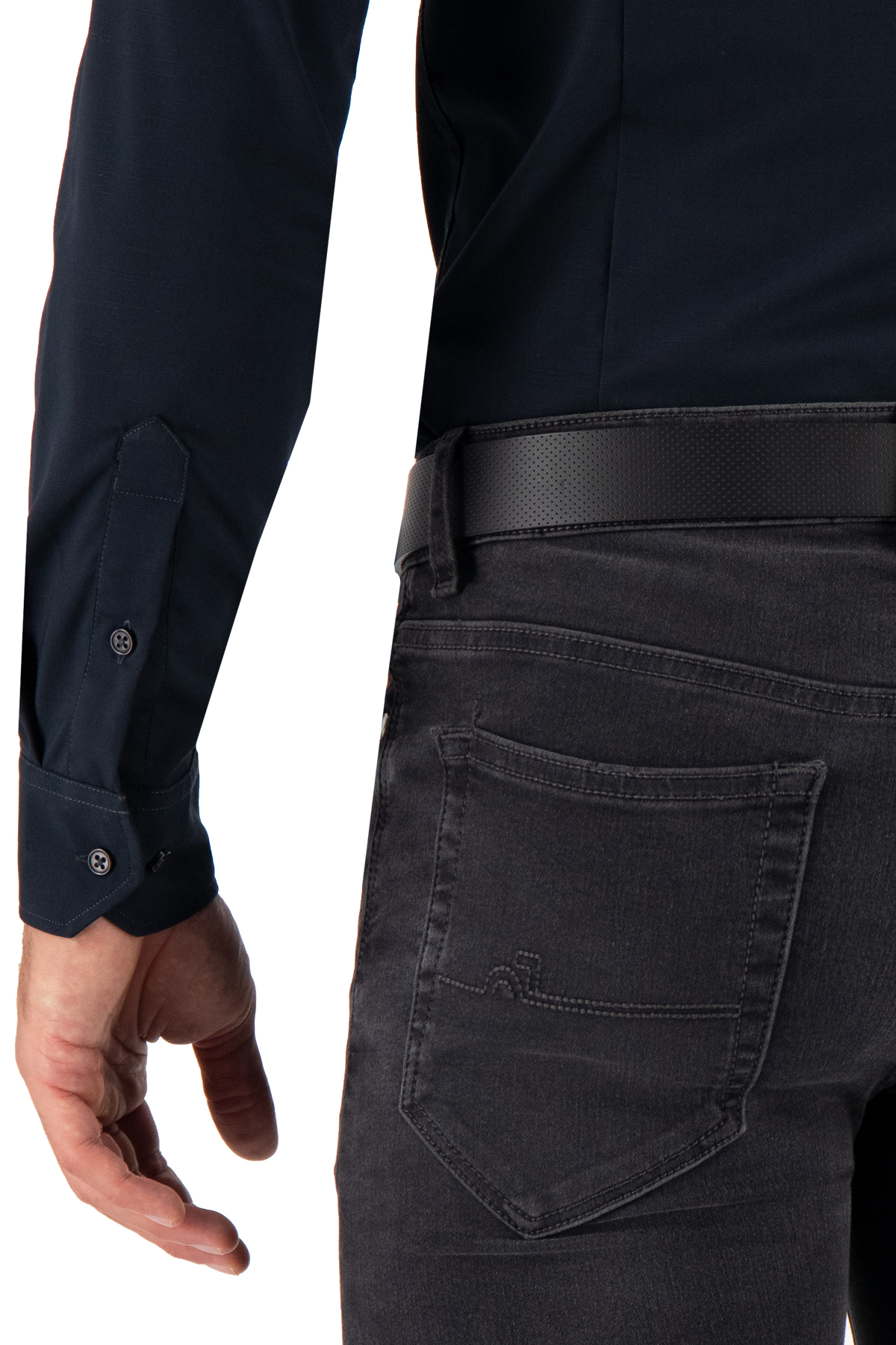 CAMISA VESTIR BAMBOO FIBER AZUL NAVY SKINNY FIT LMENTAL image number 3