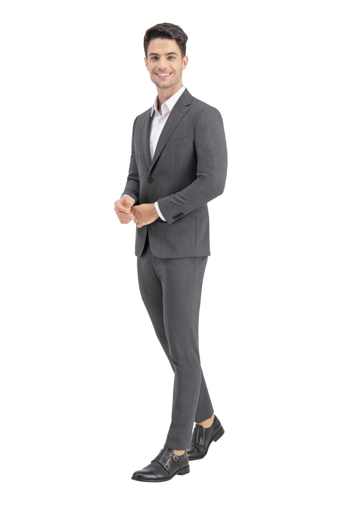 TRAJE GRIS OXFORD SLIM FIT LAMBERTI image number 0