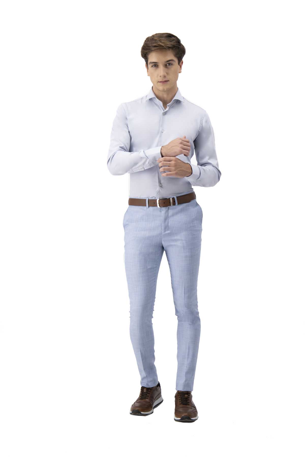 PANTALON VESTIR AZUL SLIM FIT LMENATAL image number 3