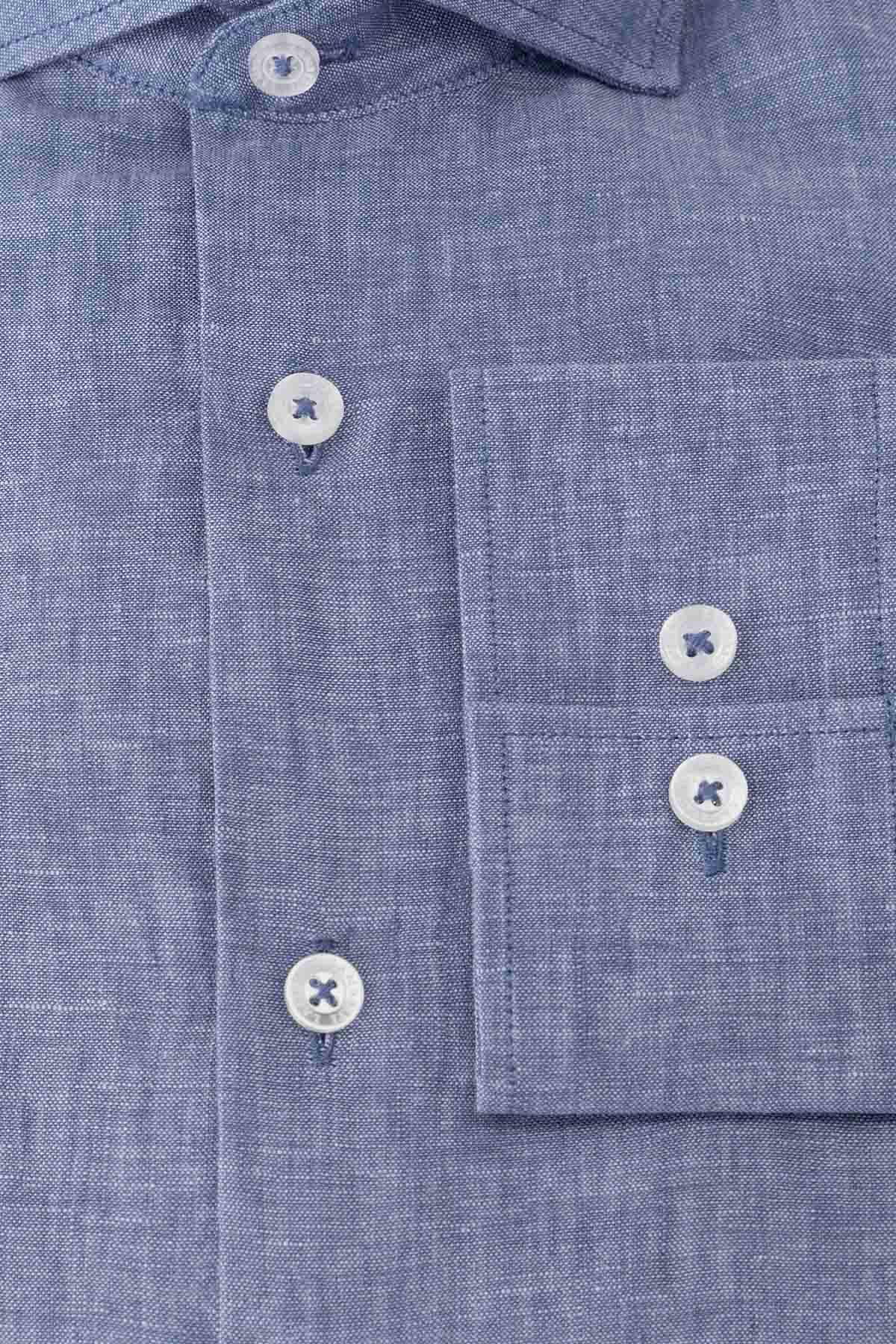Camisa casual lino contemporary fit Lamberti image number 4