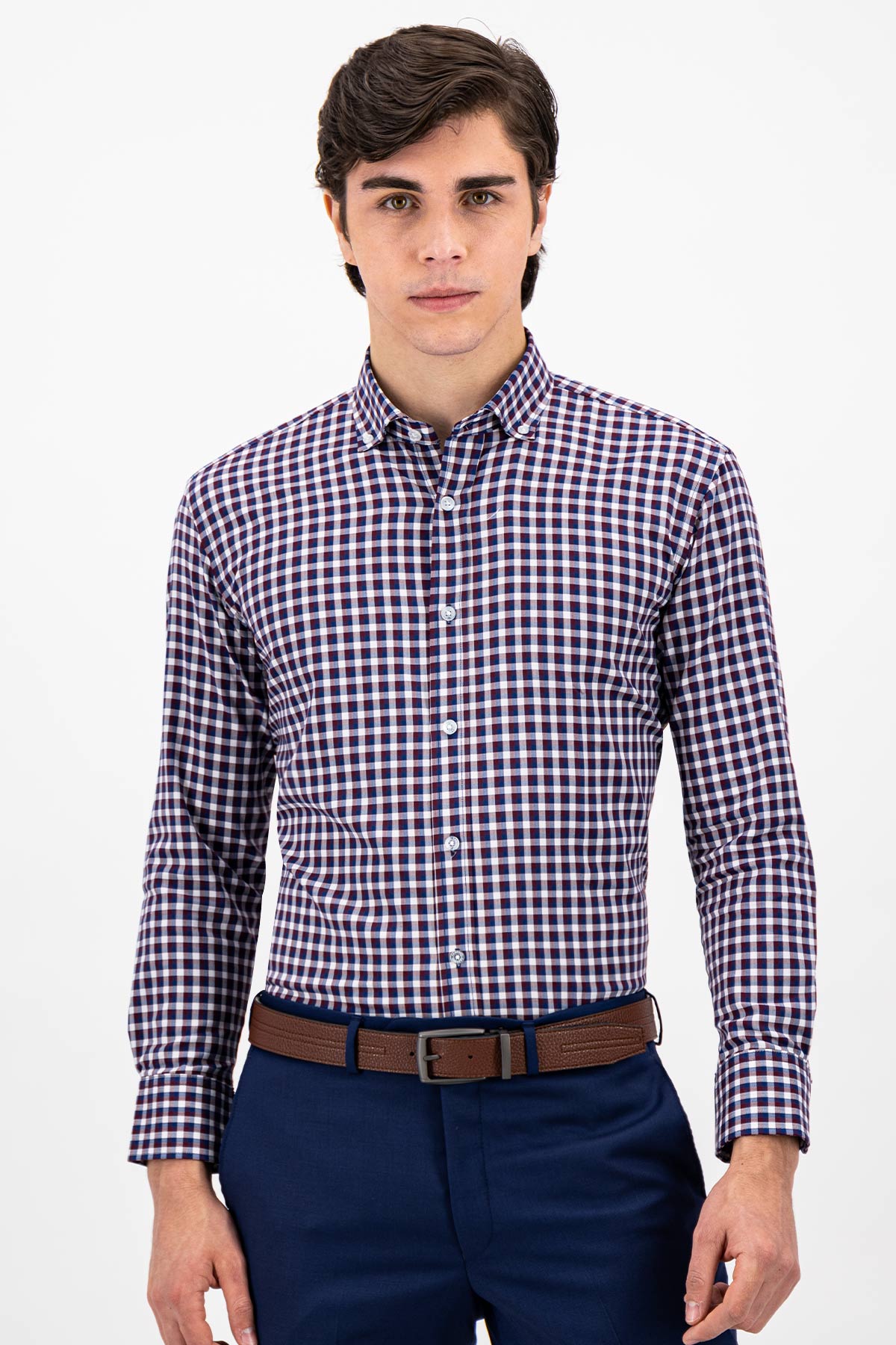 CAMISA CASUAL TENCEL EASY DRY VINO CONTEMPORARY FIT LAMBERTI image number 1