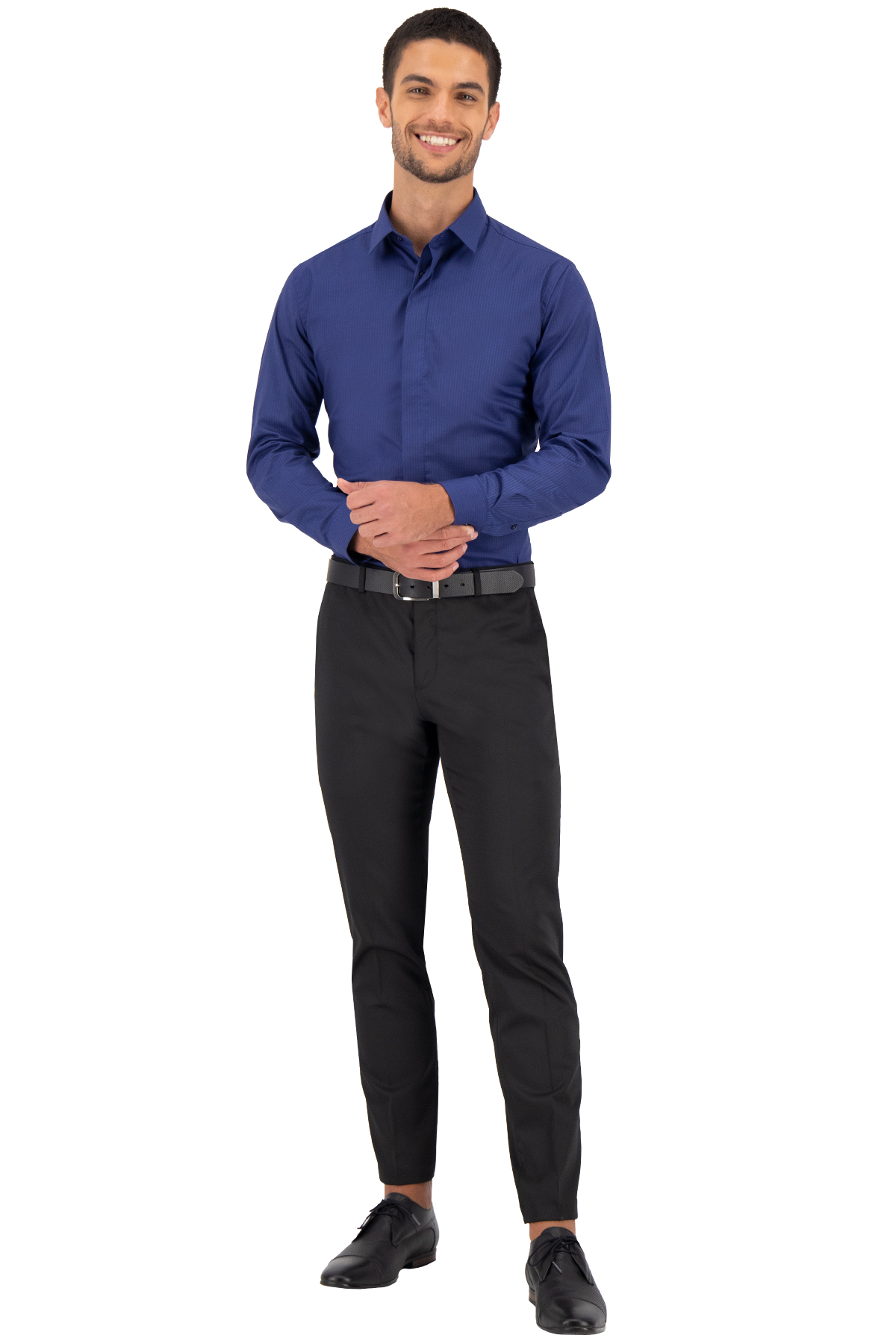 CAMISA VESTIR AZUL MARINO SLIM FIT LMENTAL image number 4