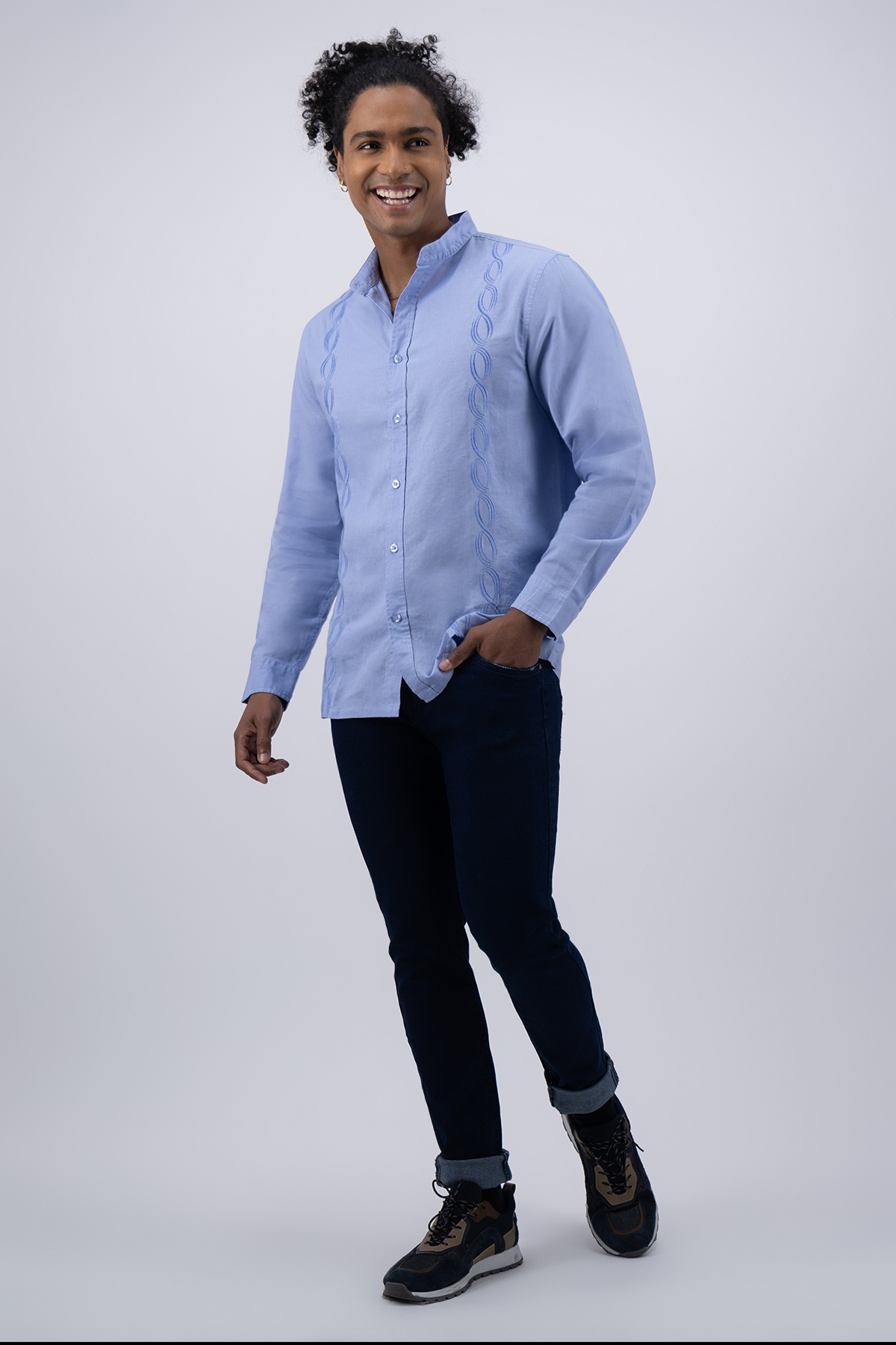 GUAYABERA CONTEMPORARY FIT MENS FASHION image number 1