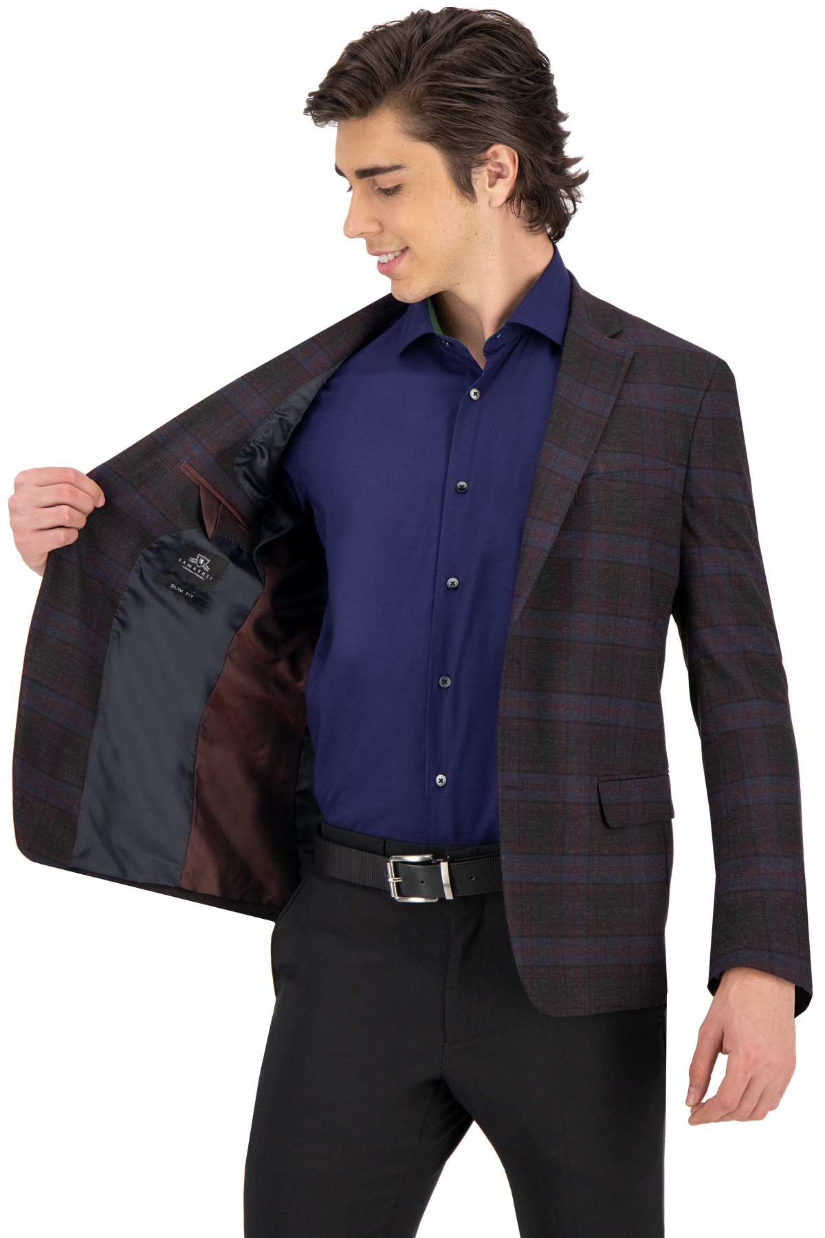 SACO SPORT AZUL MARINO SLIM FIT LAMBERTI image number 1