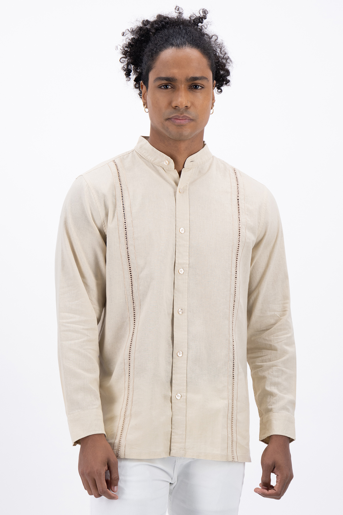 GUAYABERA CONTEMPORARY FIT MENS FASHION image number 3