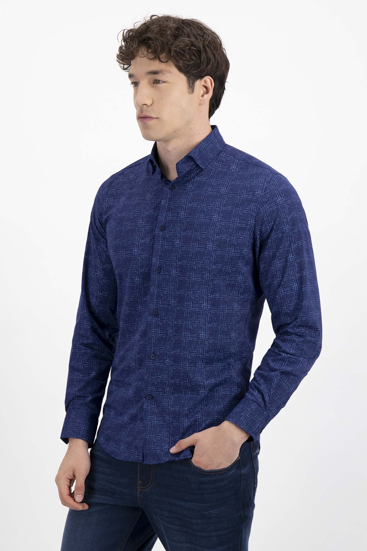CAMISA FORMAL BAMBOO FIBER SKINNY FIT LMENTAL image number 0