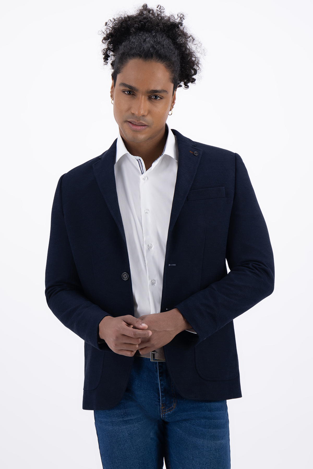 SACO AZUL NAVY SLIM FIT MENS FASHION image number 3