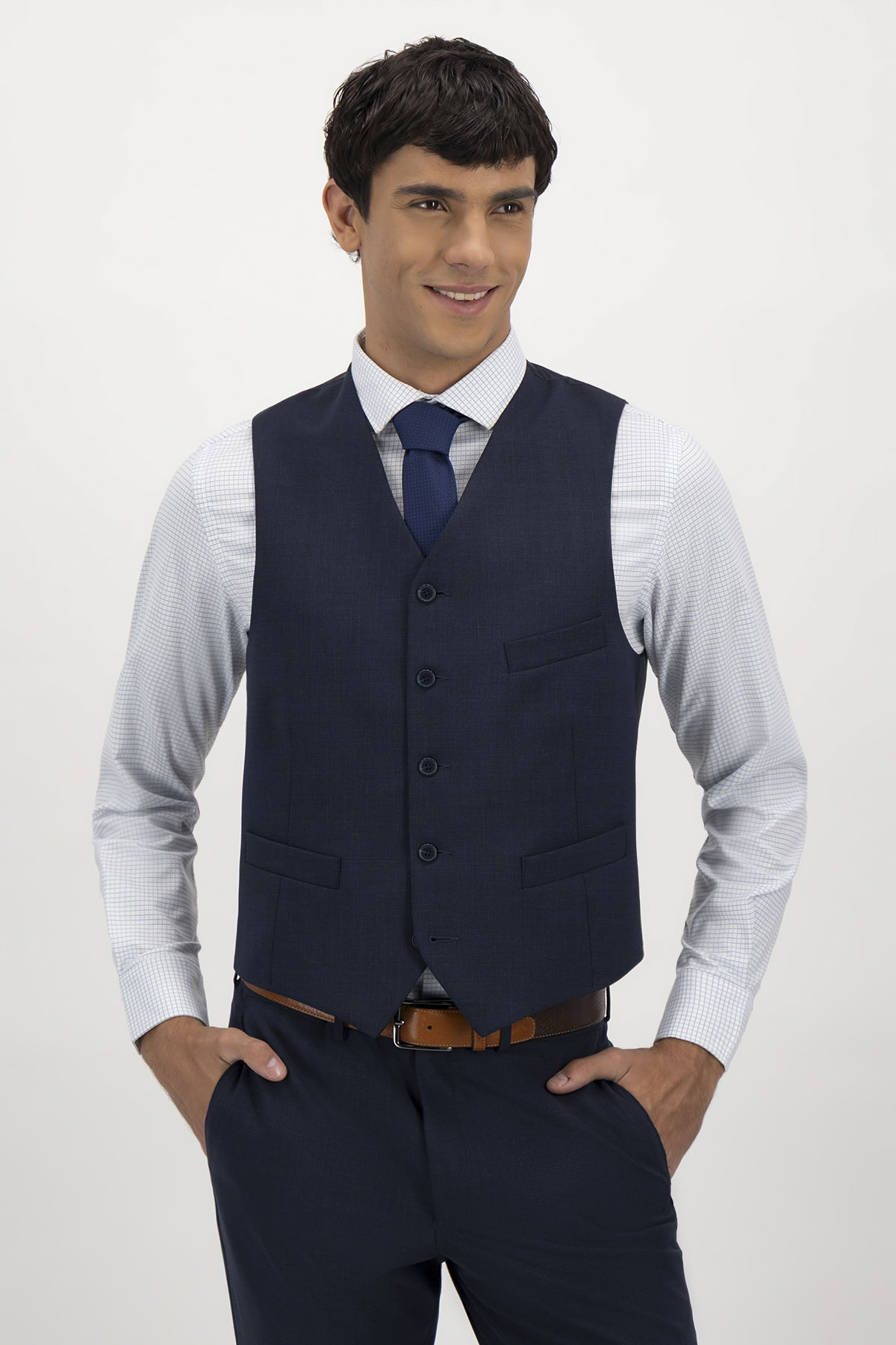 Traje Trio Contemporary Fit Fresco Di Lana Lamberti image number 3