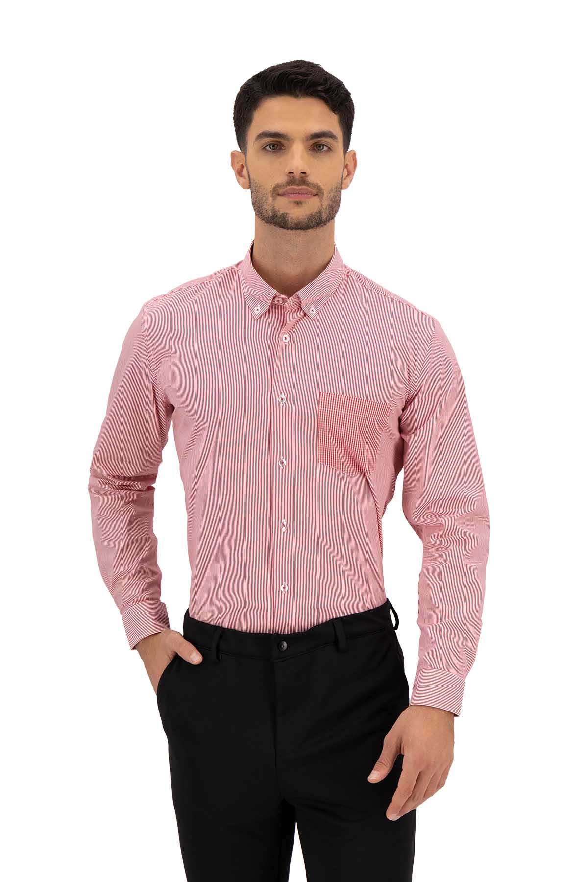 CAMISA CASUAL ROJA SLIM FIT LMENTAL image number 0
