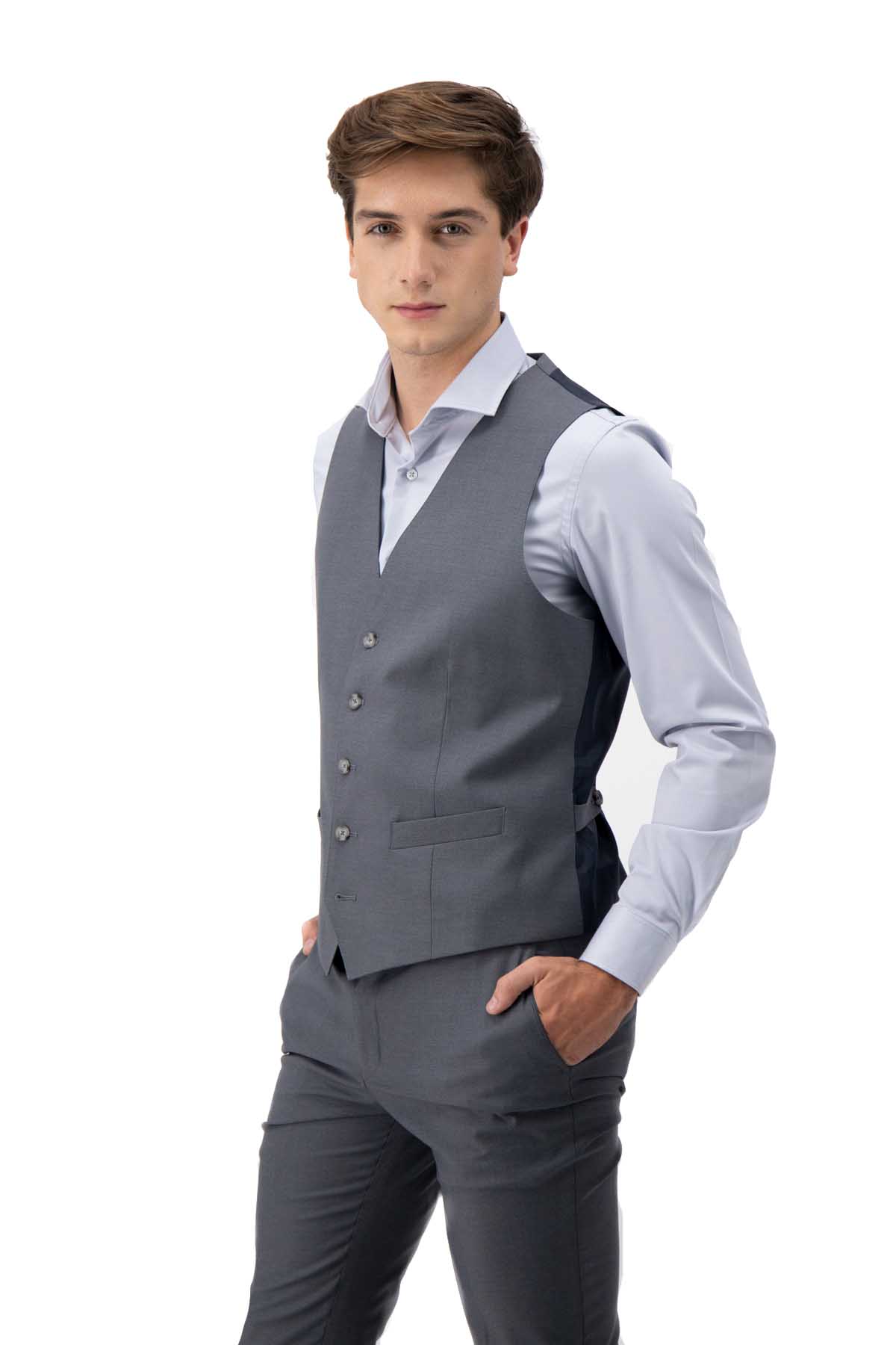 CHALECO GRIS SLIM FIT LMENTAL image number 0