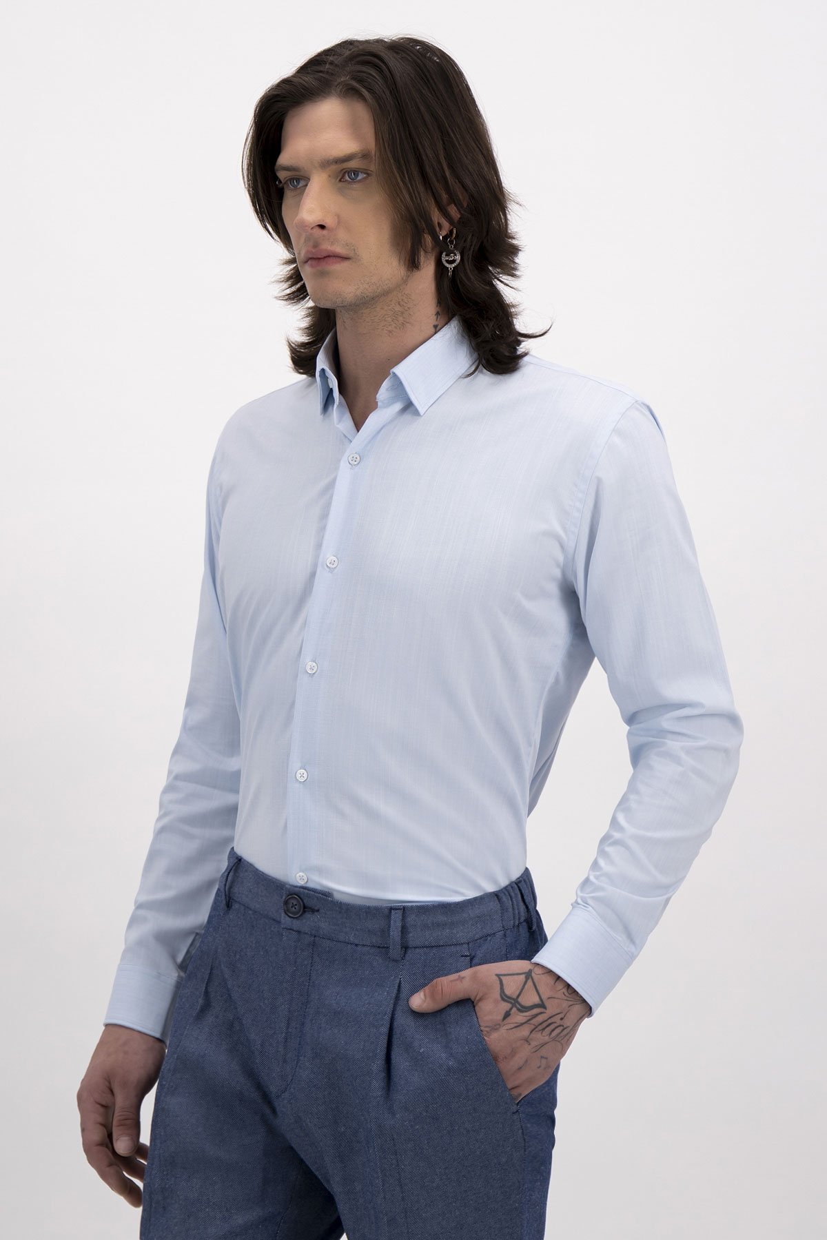 CAMISA FORMAL MILK TOUCH SLIM FIT LMENTAL image number 0