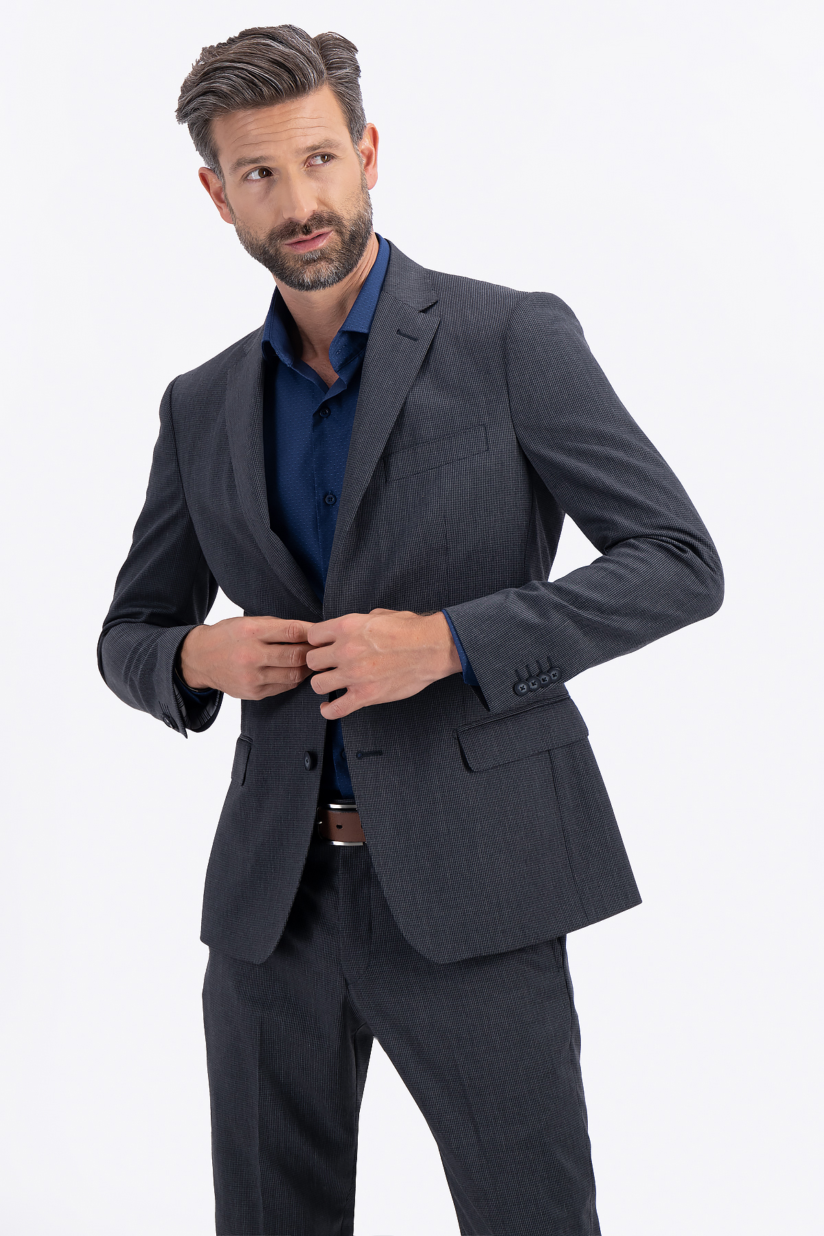 TRAJE GRIS OXFORD SLIM FIT LAMBERTI image number 0