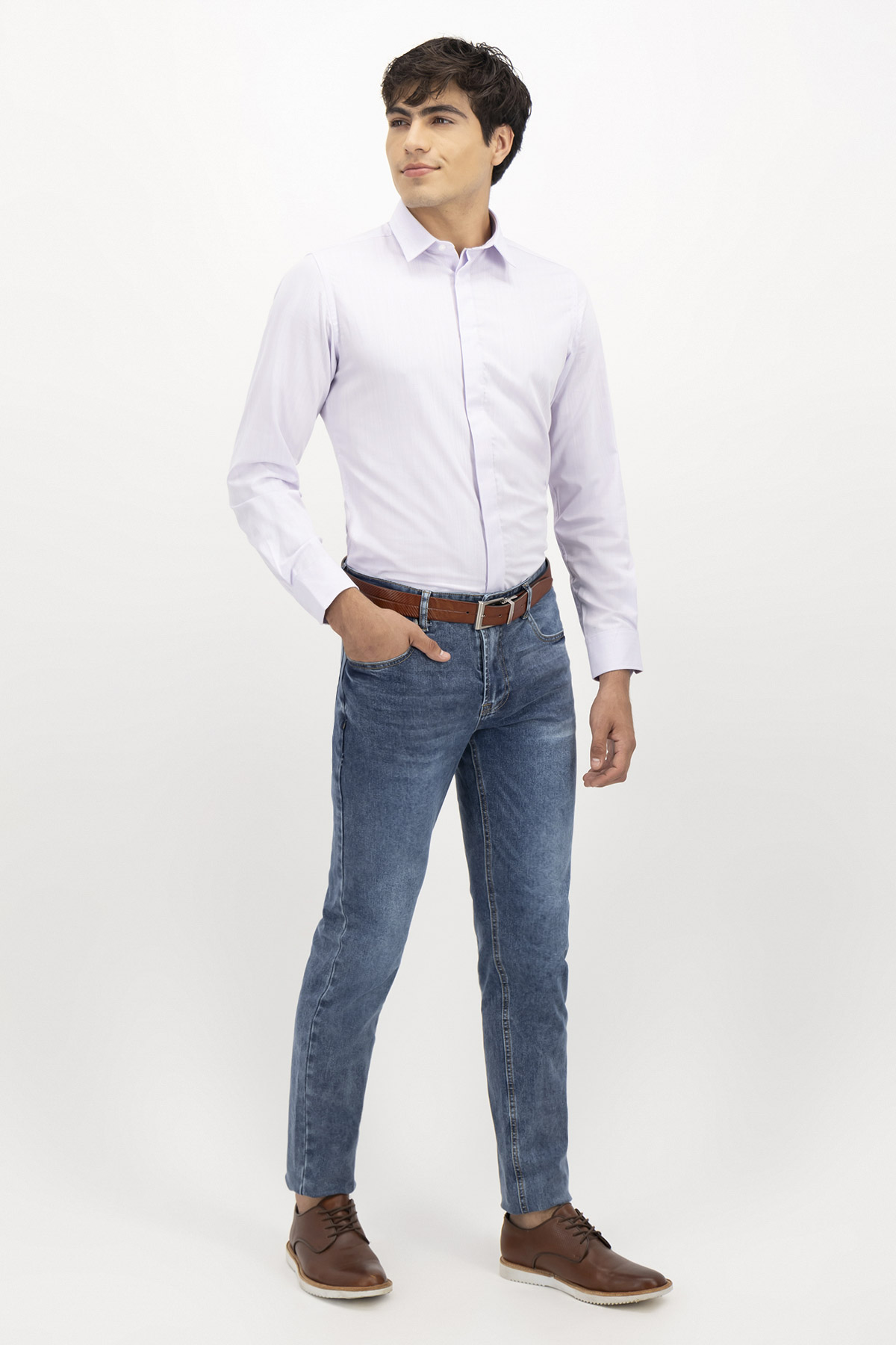 CAMISA FORMAL BAMBOO FIBER SKINNY FIT LMENTAL image number 3