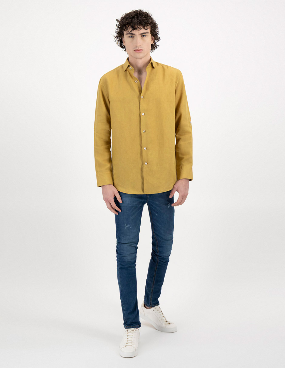 Camisa Casual Linen Contemporary Fit Lamberti image number 3