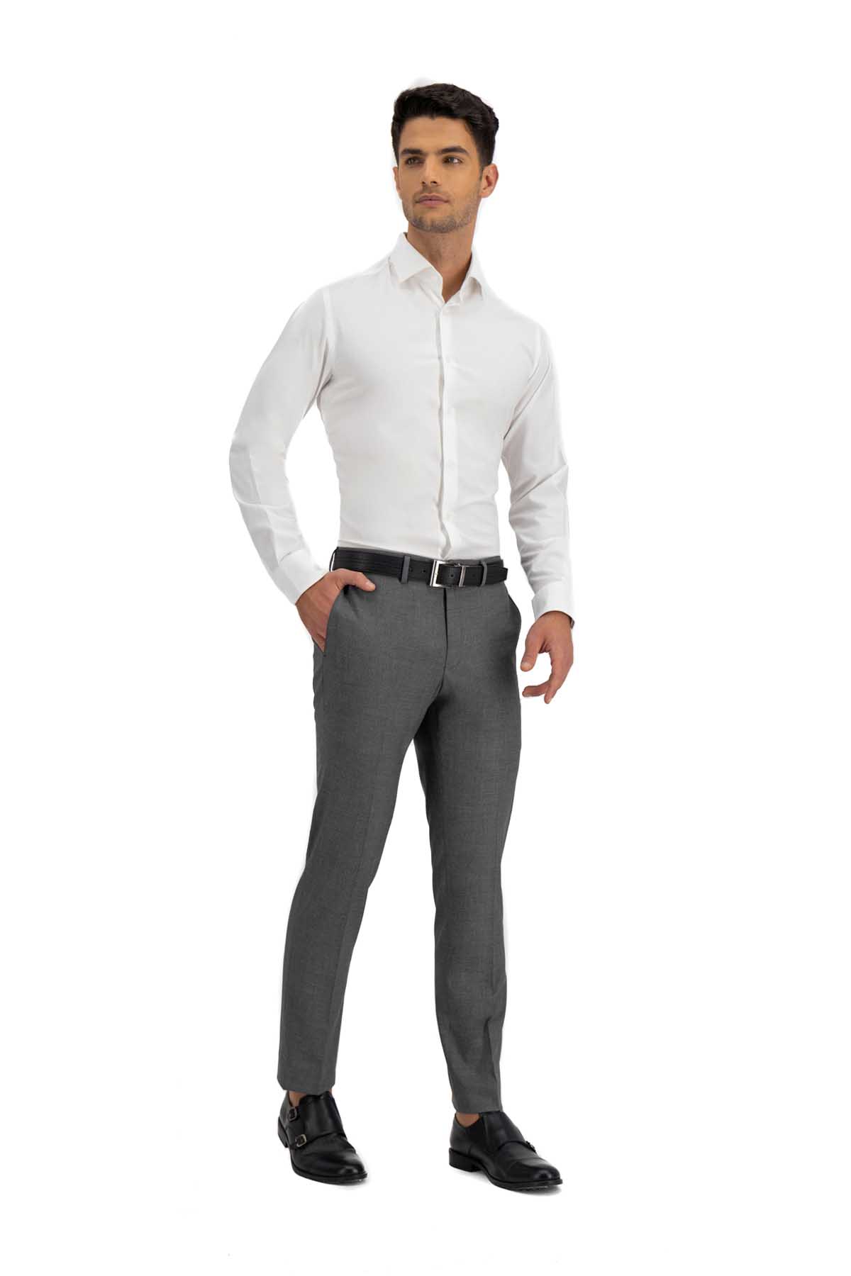 PANTALÓN VESTIR GRIS OXFORD MODERN FIT SONNETI UO image number 4