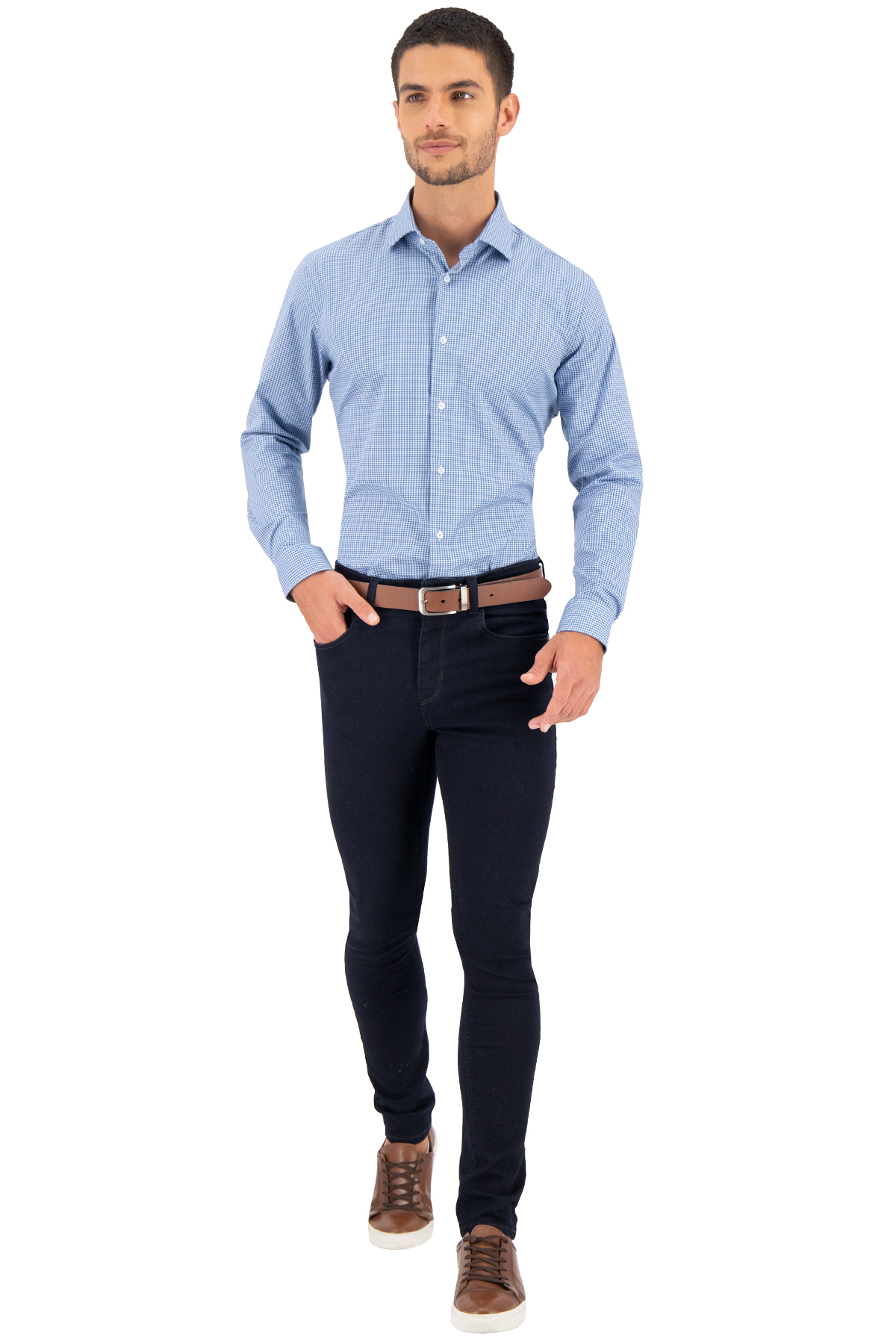 CAMISA VESTIR AZUL IMPERIAL SLIM FIT LMENTAL image number 4