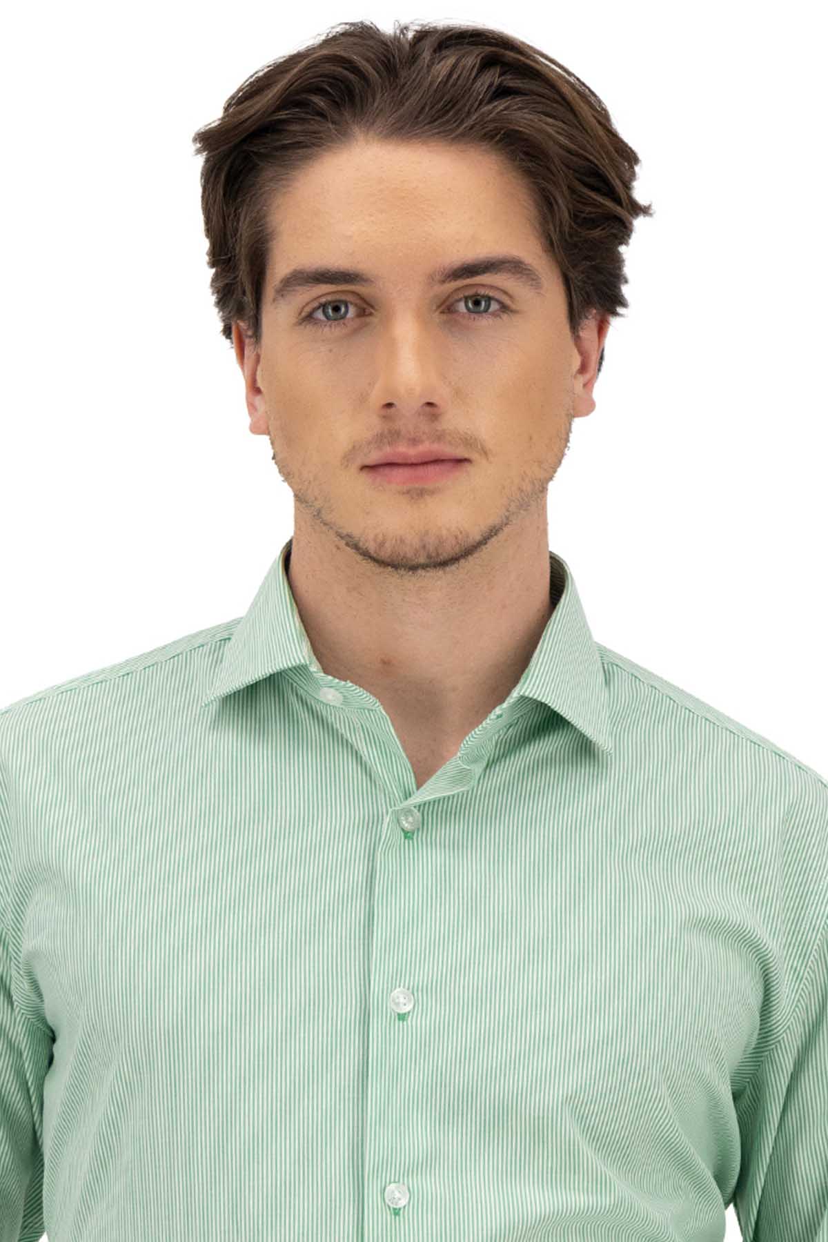 CAMISA SPORT VERDE MANZANA CONTEMPORARY FIT LAMBERTI image number 1