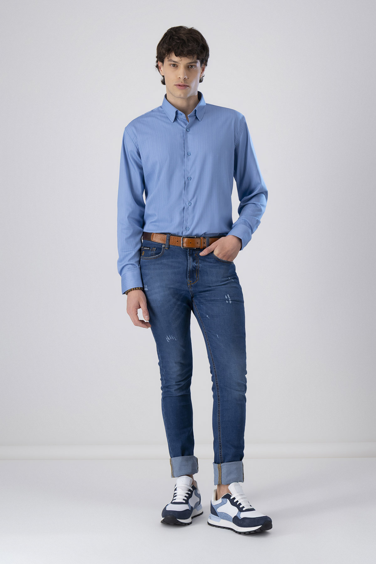 Camisa Formal Milk Touch Slim Fit Lmental