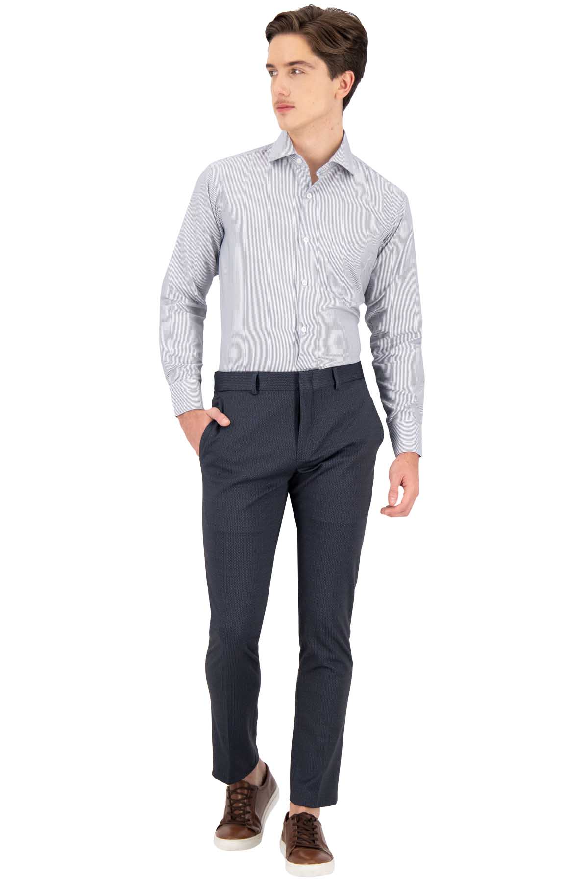 CAMISA VESTIR GRIS CONTEMPORARY FIT SONNETI UO image number 4