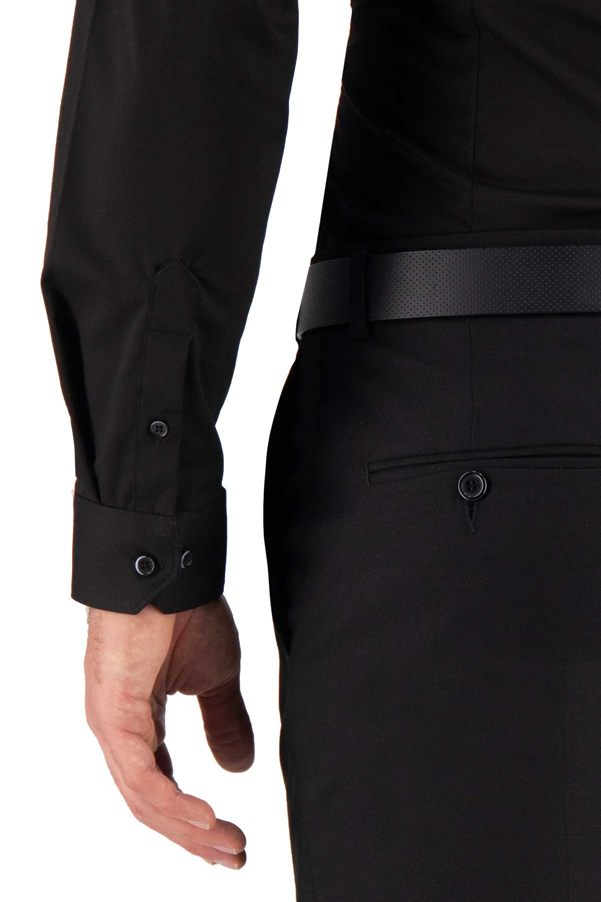 CAMISA VESTIR BAMBOO FIBER NEGRA SLIM FIT LMENTAL image number 3