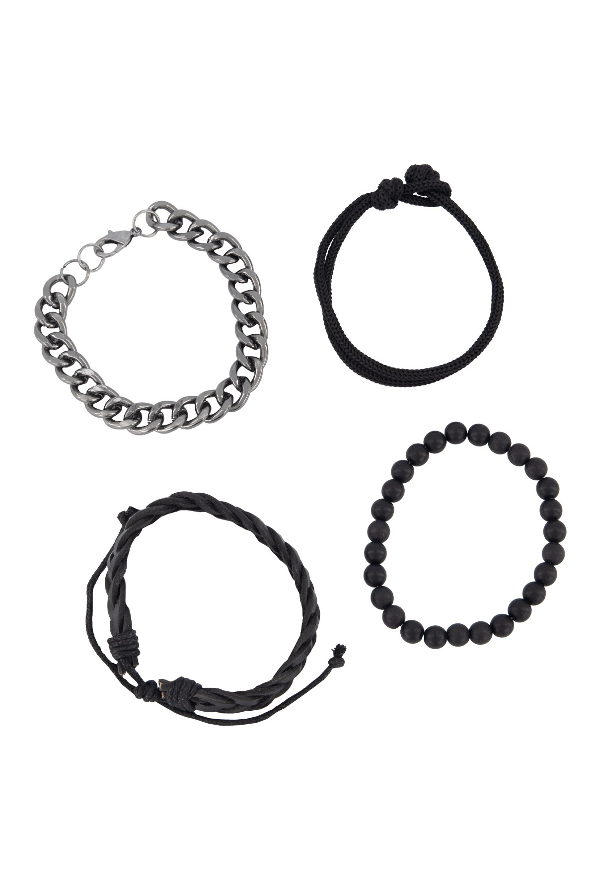 KIT PULSERAS COLOR NEGRO MENS FASHION image number 2